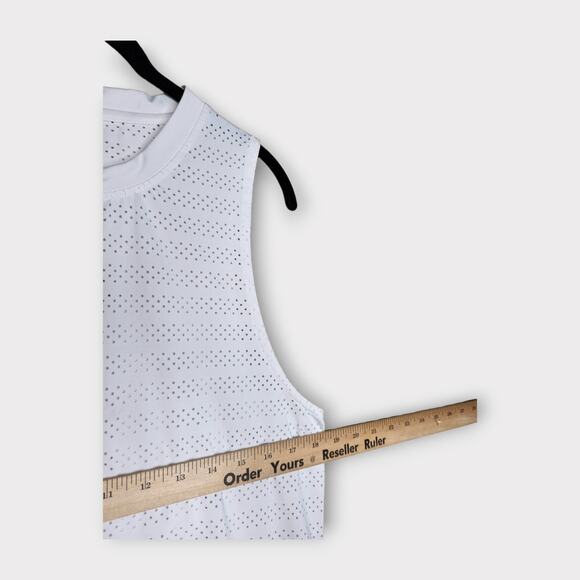 Zyia Active White Mesh Perforated Tank Top Workout Gym Women's Large - Picture 5 of 7